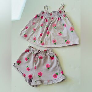 ZARA 100% cotton lavender and pink shorts and top set - sz. 3